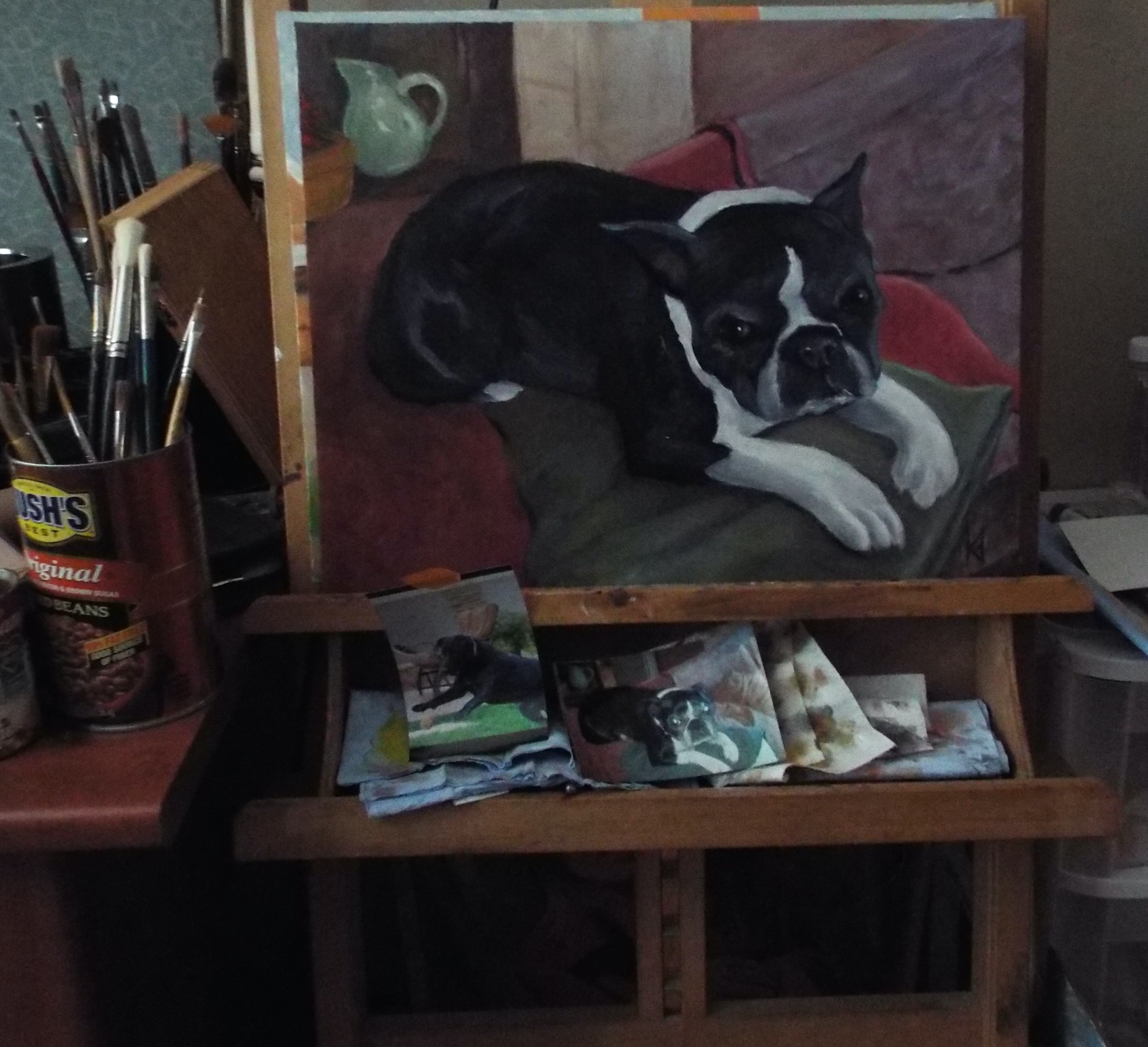 Pug painting - in progress